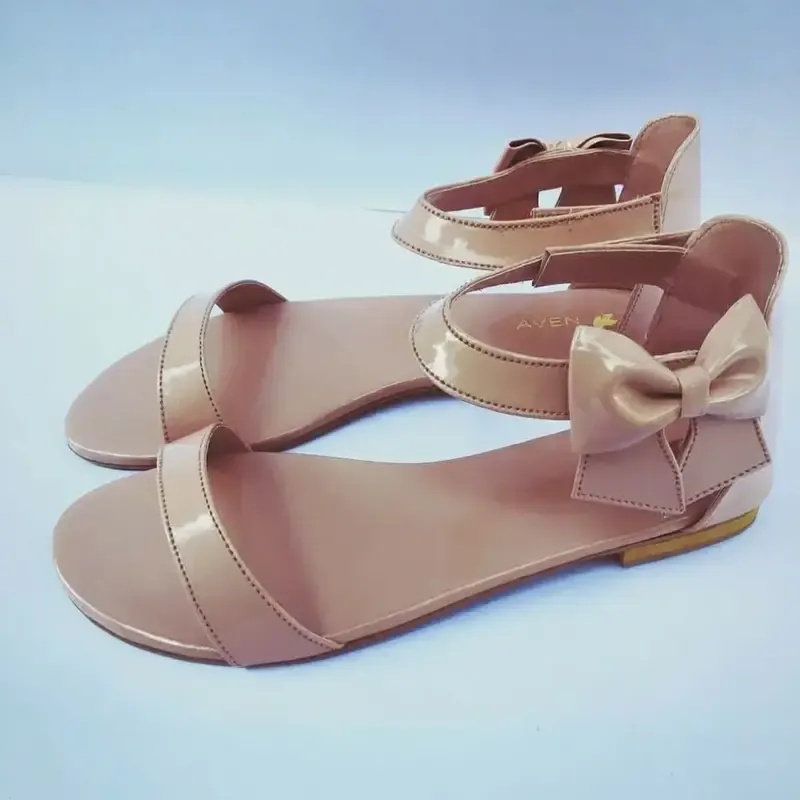 Bow Sandals — Peach