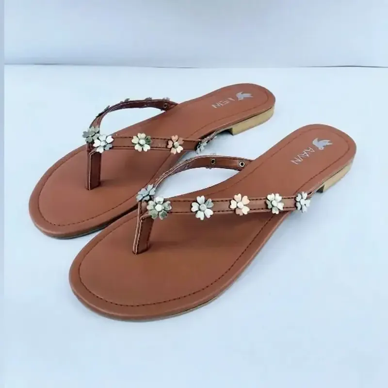 Floral Flats — Brown