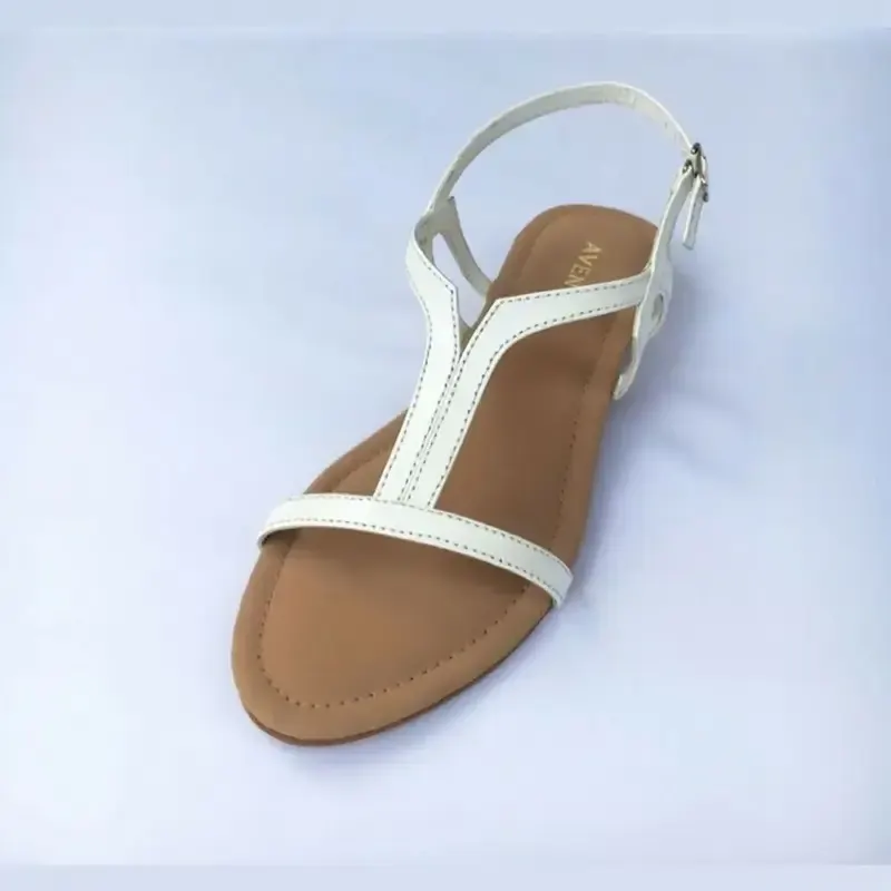 Block Heel Sandals — White