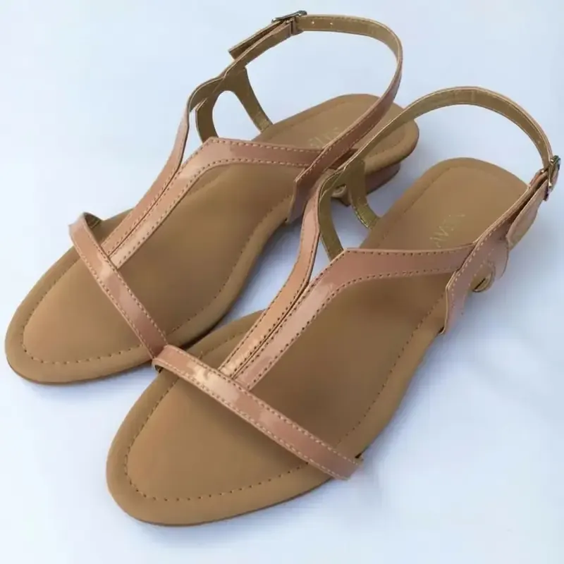 Block Heel Sandals — Peach