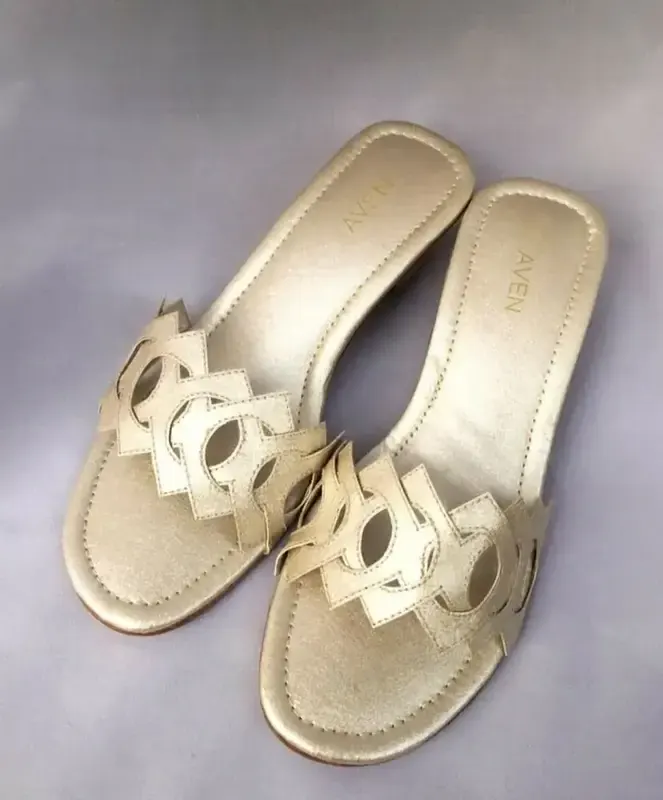 Diamond Block Heels — Silver Gold
