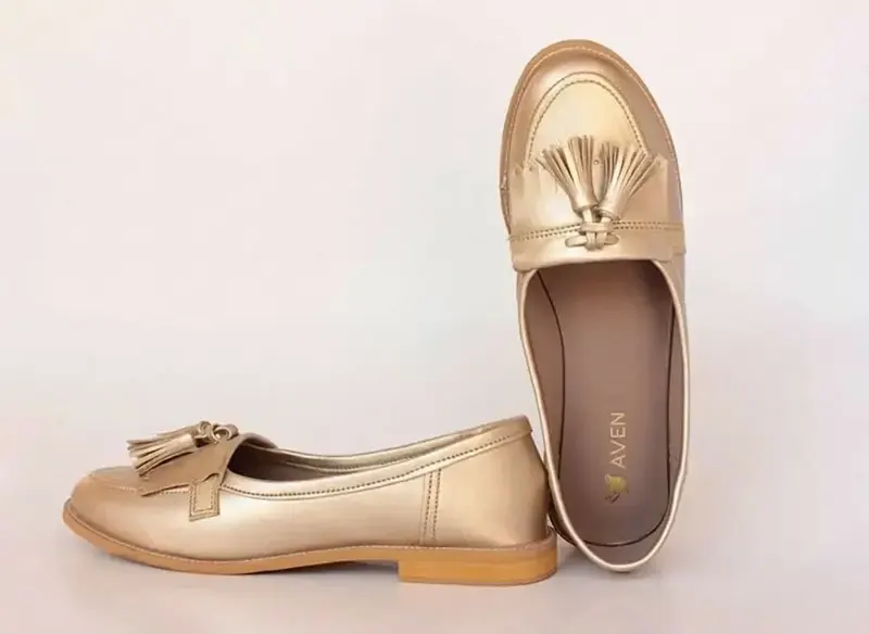 Tassel Loafers — Gold