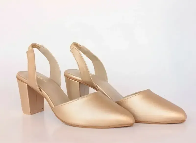 Block Heels — Gold