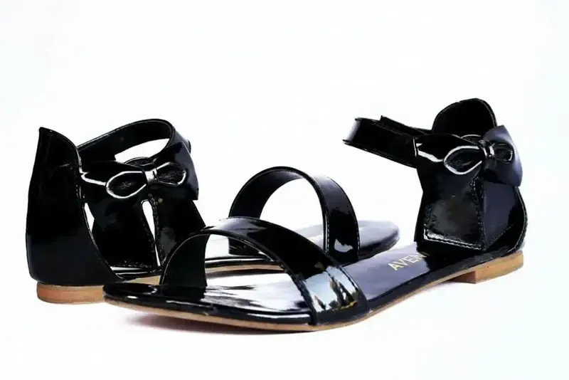 Bow Sandals — Black