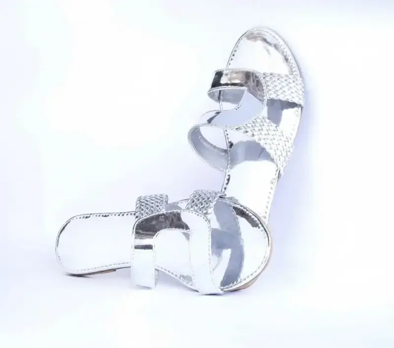 Plaited Slides — Silver